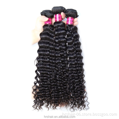 Brazilian Hair China Suppliers, Peruvian Deep Curly Wavy Hair bundle With Human Hair lace closure